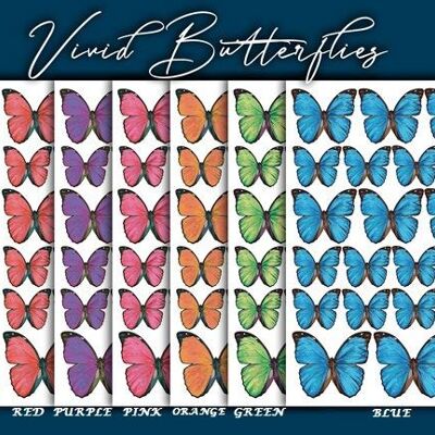 Crystal Candy Edible Wafer Butterflies - Vivid Butterflies