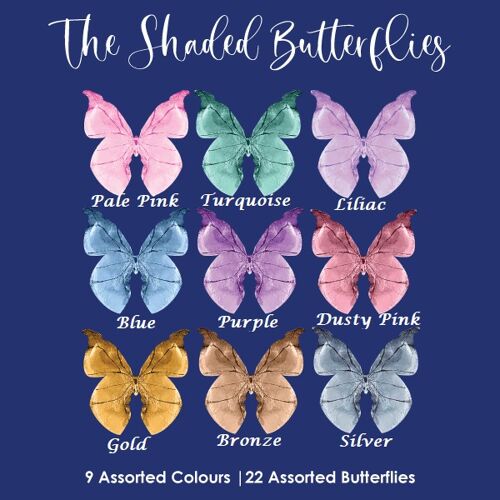 Crystal Candy Edible Wafer Butterflies - Shaded Butterflies