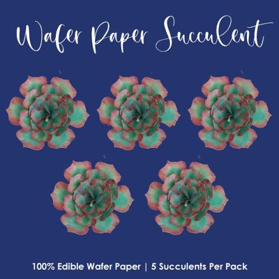 Crystal Candy Edible Wafer Flowers and Leaves - Make-a-Wafer Paper Succulent Coral Crush