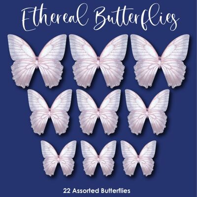 Crystal Candy Edible Wafer Butterflies -  Ethereal Butterflies