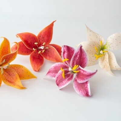 Crystal Candy Edible Wafer Flowers and Leaves - Make a Tiger Lilly Kit.