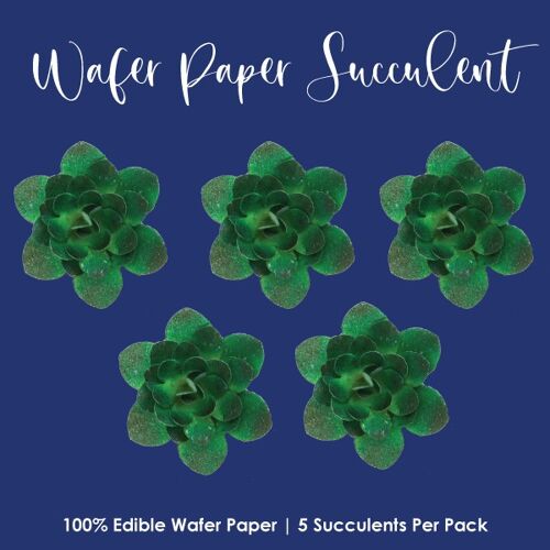 Crystal Candy Edible Wafer Flowers and Leaves - Make-a-Wafer Paper Succulent Emerald Isle