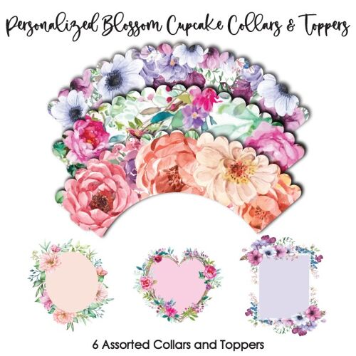 Crystal Candy Cupcake Collars and Toppers - Blooms to Personalise