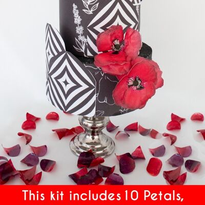 Crystal Candy Edible Wafer Flowers and Leaves - Make a Poppy kit