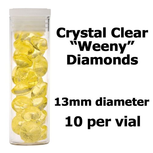 Crystal Candy Edible Isomalt Diamonds - 13mm. Yellow