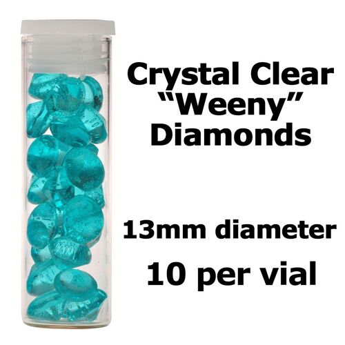 Crystal Candy Edible Isomalt Diamonds - 13mm. Turquoise