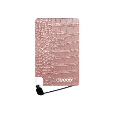 Batterie externe Modèle S - Design Pink Croco