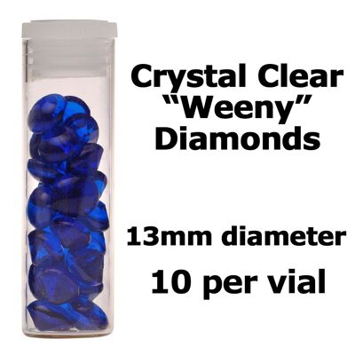 Crystal Candy Edible Isomalt Diamonds - 13mm. Sapphire