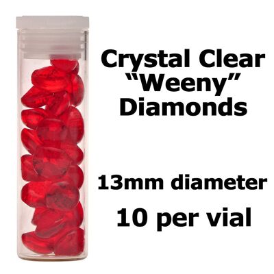 Crystal Candy Edible Isomalt Diamond - 13mm. Ruby