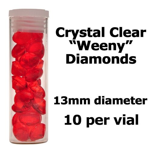 Crystal Candy Edible Isomalt Diamonds - 13mm. Red