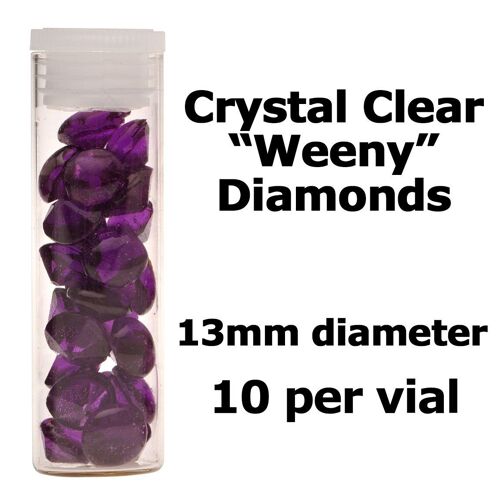 Crystal Candy Edible Isomalt Diamonds - 13mm. Purple