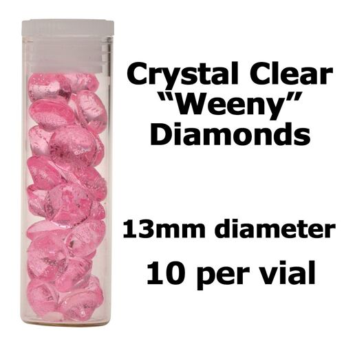 Crystal Candy Edible Isomalt Diamonds - 13mm. Pale Pink
