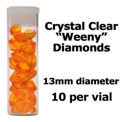 Crystal Candy Edible Isomalt Diamonds - 13mm. Orange