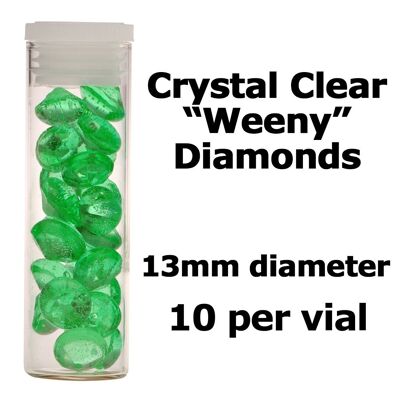 Crystal Candy Edible Isomalt Diamonds - 13mm. Marina Green