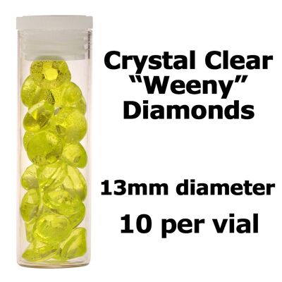 Crystal Candy Edible Isomalt Diamonds - 13mm. Lime