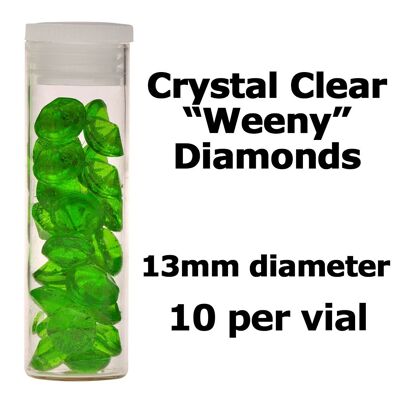 Crystal Candy Edible Isomalt Diamonds - 13mm. Emerald Green