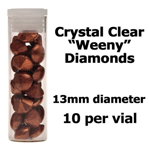 Crystal Candy Edible Isomalt Diamonds - 13mm. Copper