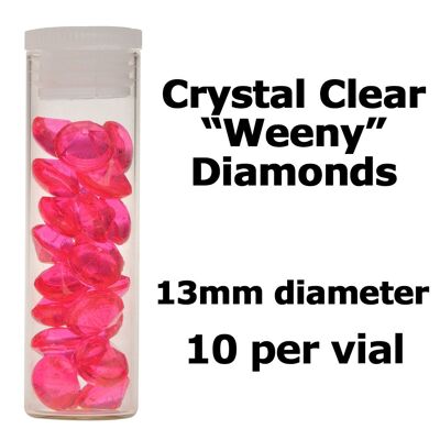 Crystal Candy Edible Isomalt Diamonds - 13mm. Cerise
