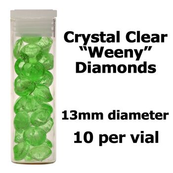 Diamants Isomalt comestibles Crystal Candy - 13 mm. Pomme verte