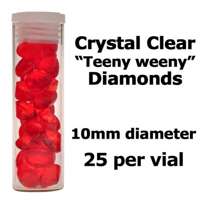 Crystal Candy Edible Isomalt Diamonds - 10mm. Red