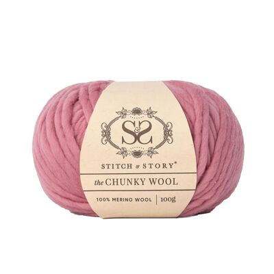 The Chunky Wool 100g balls - Dust Pink