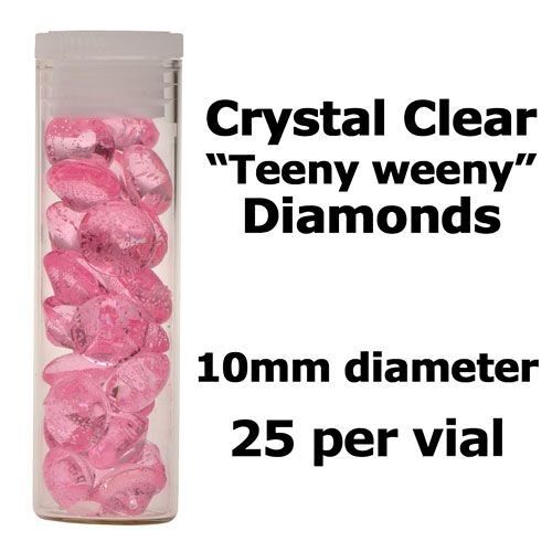 Crystal Candy Edible Isomalt Diamonds - 10mm. Pale Pink