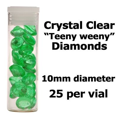 Crystal Candy Edible Isomalt Diamonds - 10mm. Marina Green