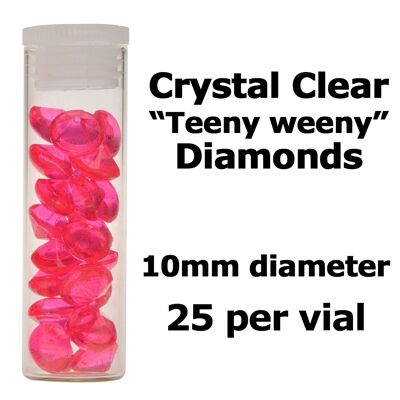 Crystal Candy Edible Isomalt Diamonds - 10mm. Cerise