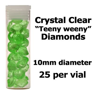 Crystal Candy Edible Isomalt Diamonds - 10mm. Apple Green