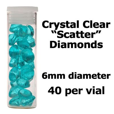 Crystal Candy Edible Isomalt Diamonds - 6mm. Turquoise