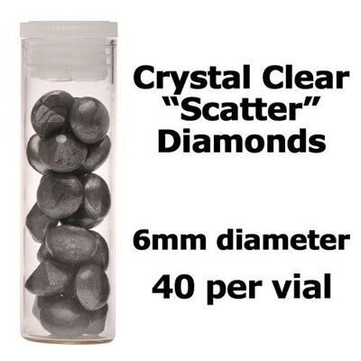 Crystal Candy Edible Isomalt Diamonds - 6mm. Silver