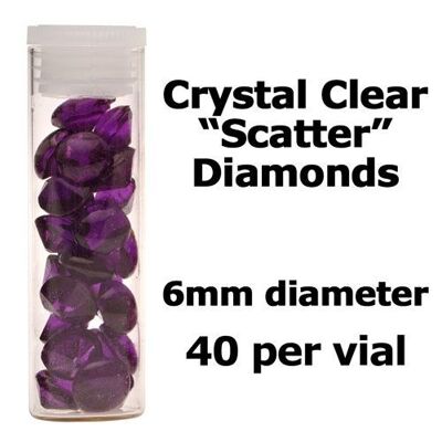 Crystal Candy Edible Isomalt Diamonds - 6mm. Purple