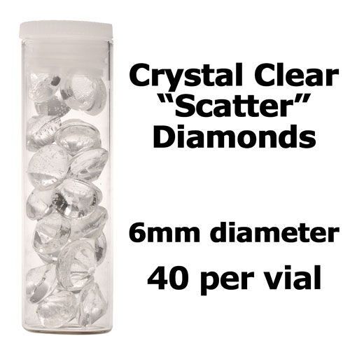 Crystal Candy Edible Isomalt Diamonds - 6mm. Clear