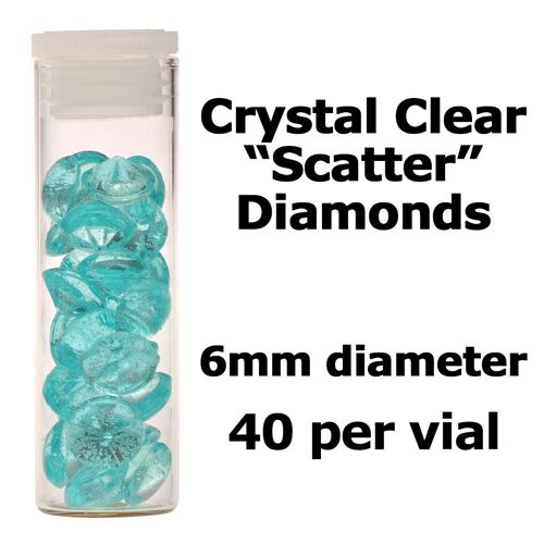Crystal Candy Edible Isomalt Diamonds - 6mm. Baby Blue