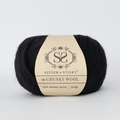 The Chunky Wool 100g balls - Star Black