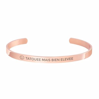 "Tattooed But Well Behaved" Rose Gold Cuff Bracelet