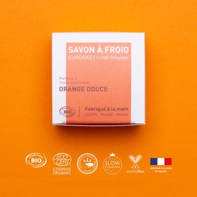 Savon à froid surgras certifié BIO | Orange douce