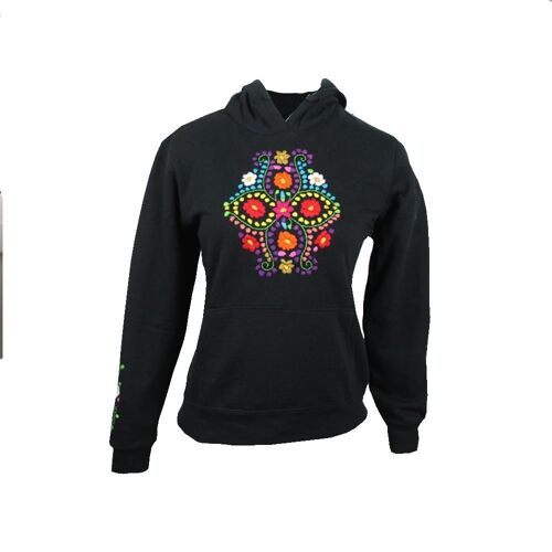 Sudadera Bordada Tehuacán Negro