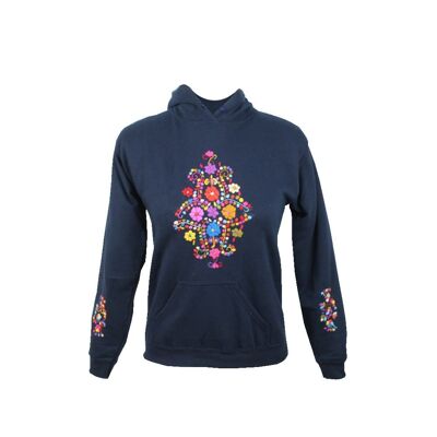 Tehuacán besticktes Sweatshirt Blau