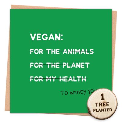 Öko-lustige Karte & bienenfreundliches Samengeschenk. Nerviges Vegan Naked