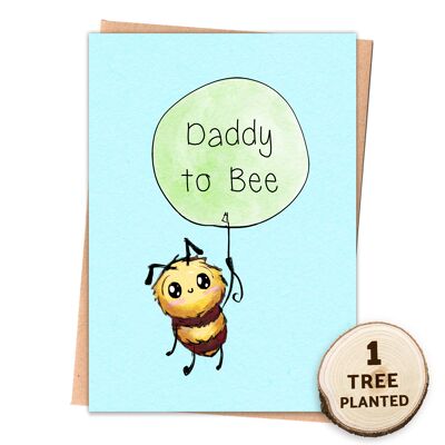 Tarjeta Eco Friendly Embarazo Nuevo Papá. Regalo de semillas. Papá a la abeja desnuda