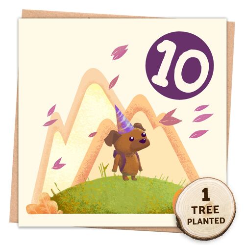 Eco Card & Plantable Bee Flower Seed Kids Gift. 10 Year Dog Naked