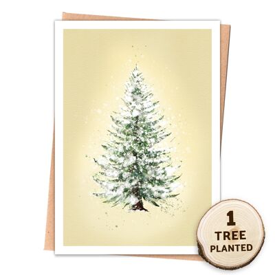 Eco Friendly Recycled Card. Tree & Bee Flower Seed Gift. Fir Naked