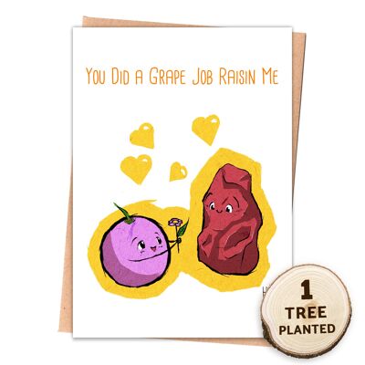 Eco Mum Dad Parent Card. Bee Friendly Seed Gift. Raisin Me Naked