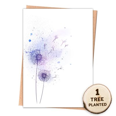 Dandelion Eco Friendly Card & Bee Seed Gift. Moonlit Drift Naked