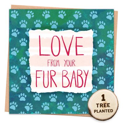 Eco Dog Cat Pet Card. Bee Friendly Seed Gift. Fur Baby Love Naked