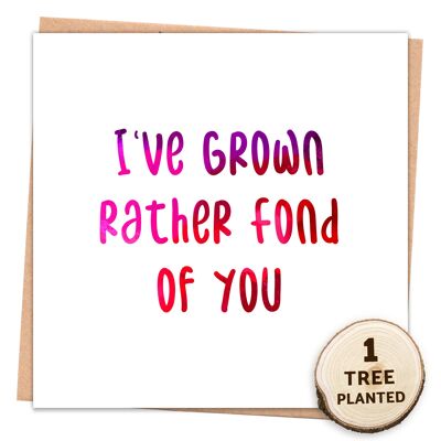 Eco Card + Plantable Seed Gift. Love Valentine. Rather Fond Naked