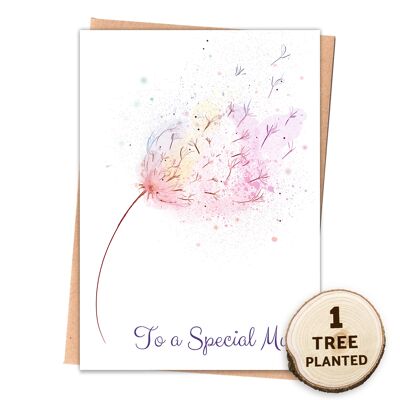 Eco-Karte. Blumensamen & Baum Geschenk zum Muttertag. Spezielle Mama nackt
