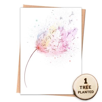 Eco Tree Card & Plantable Flower Seeded Gift. Sunset Burst Naked