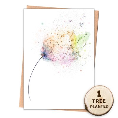 Zero Waste Card & Plantable Flower Seed Gift. Rainbow Burst Naked
